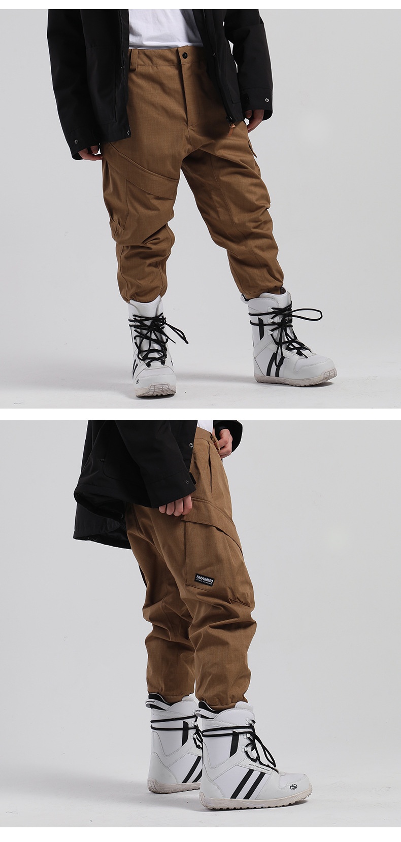 001 Smain New Snow Men, Windproof, Waterproof, Warm, Durable, Leg-Tighten Pants, Jogger Pants For Snowboard And_voghion.com