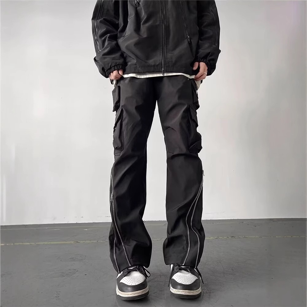001 High Street Design Zipper American Workwear Pantaloni da sci softshell funzionali da trekking da uomo antivento per ragazzi_voghion.com