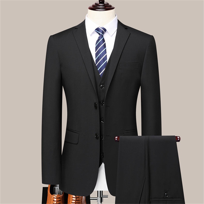 QFV507045555501<2 QFV507045555501<2 Business Casual Professional Suit Men's Trousers Groom Groomsman Tuxedo Vest Three-Piece Set New Style_voghion.com