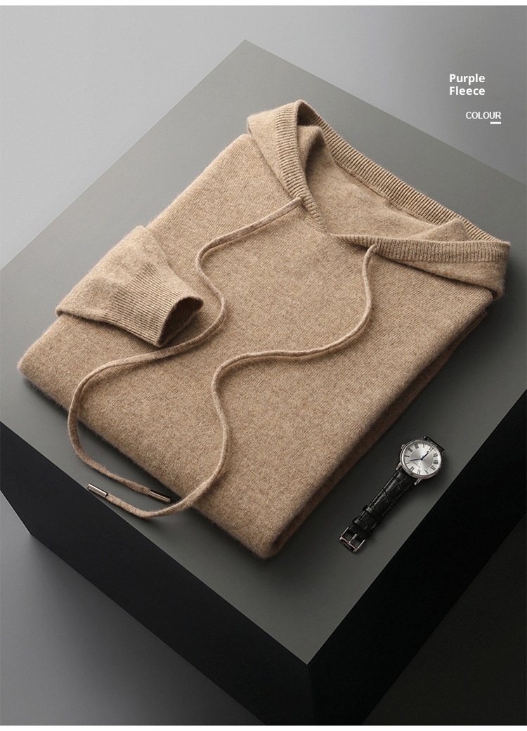 ragazzo Ragazzo Ragazzo Autunno Inverno Uomo Prima Linea Pronto da Indossare Felpa con Cappuccio in Lana Senza Cuciture Casual Moda Maglione Tinta Unita Capispalla Lavorato a Maglia_voghion.com