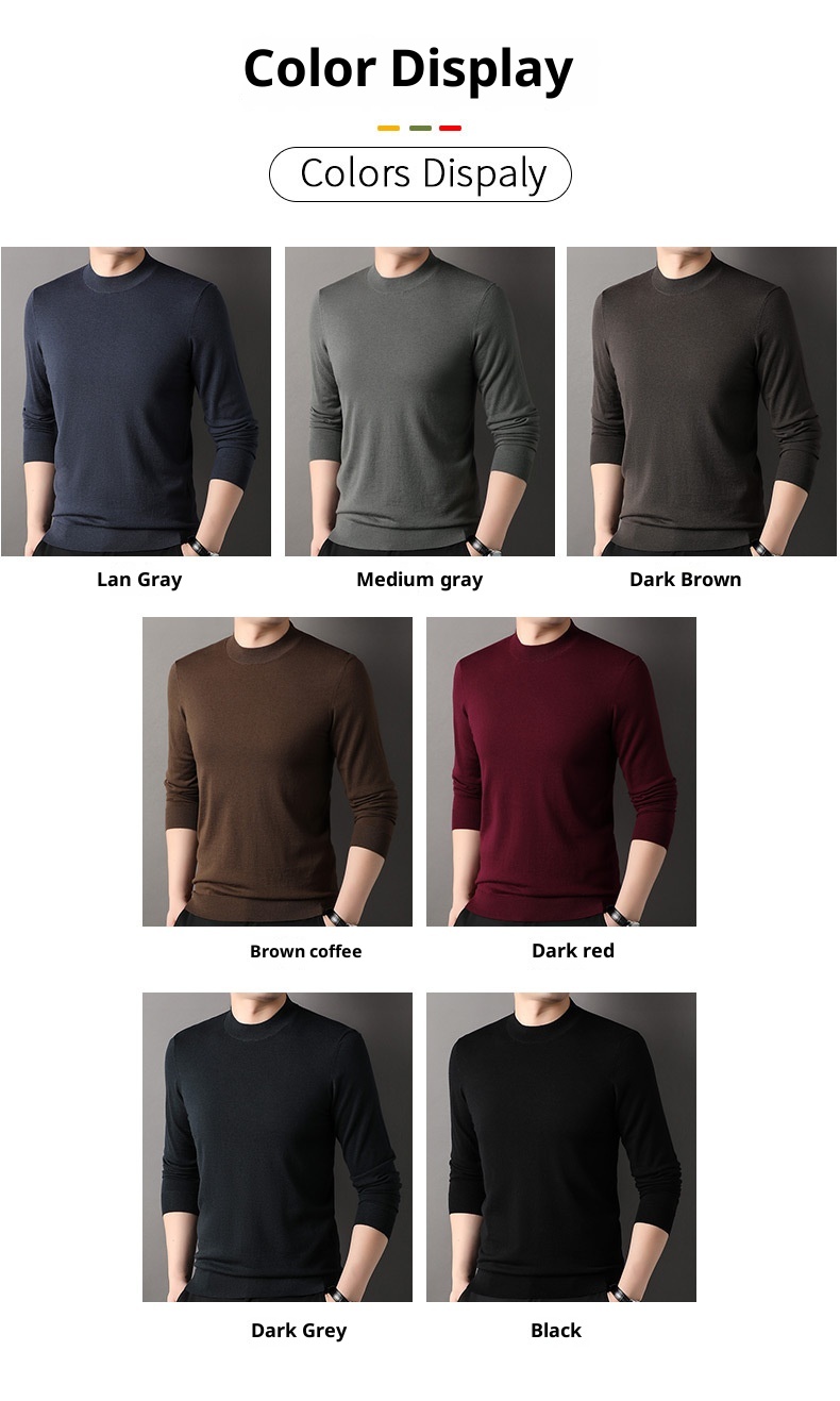 ragazzo ragazzo ragazzo fine filato 100% puro mezzo dolcevita autunno inverno lana puyuan lavabile in lavatrice maglione base camicia sottile parte superiore_voghion.com