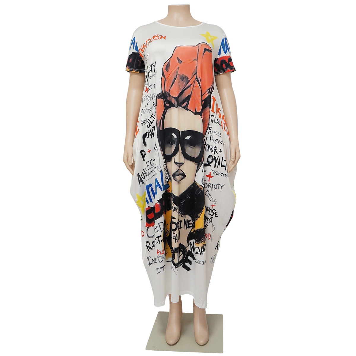 ChicShe N7514 Cross-Border European And American 's Fashion Positioning Printed Pocket Plus Size Loose Oversized Dress For_voghion.com