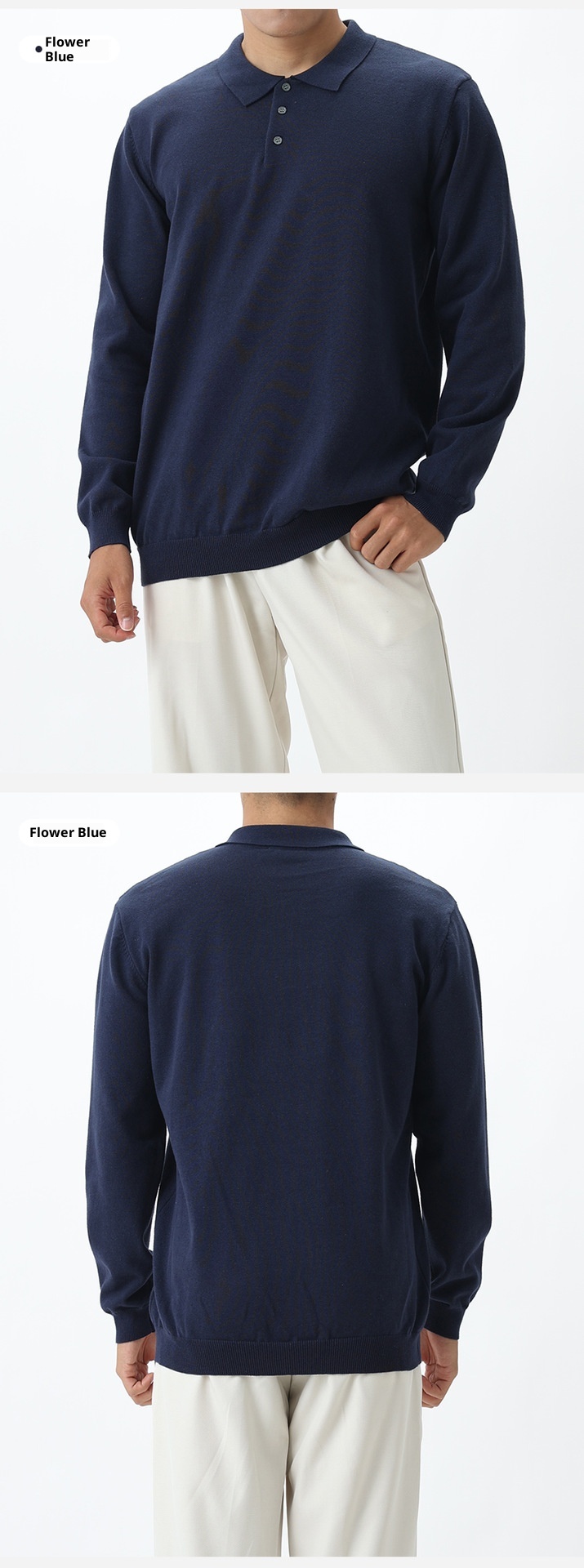 Polo-Strickpullover im Old-Money-Stil für Herren mit Umlegekragen – ein lässiges und vielseitiges Langarmshirt für Herbst und Winter._voghion.com