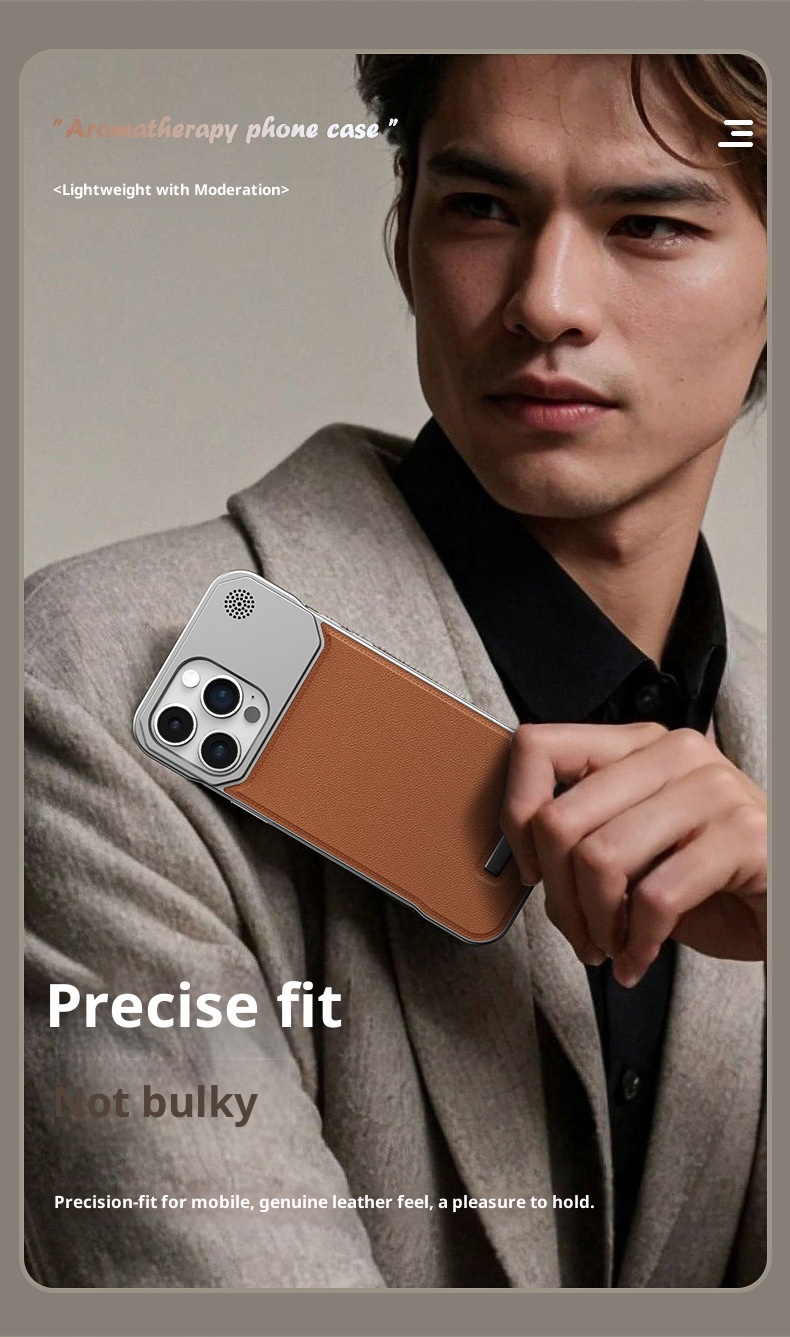 Custodia magnetica per telefono TechGlobe compatibile con iPhone 17 Pro Max Aroma, vernice metallizzata 16, senza cornice, texture in pelle 15_voghion.com