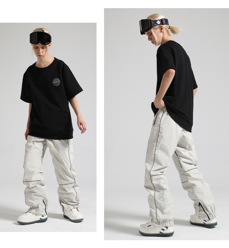 001 New Winter Snowboard Pants For Men, Reflective, Plus Size, Windproof, Waterproof, Breathable, Workwear, Warm Snow Pants,_voghion.com