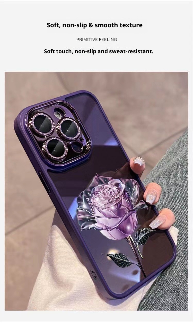 Coque TechGlobe Fairy Rose compatible iPhone Pro Max pour femmes, protection intégrale et protection d'objectif pailletée pour iPhone 15 et 16 pouces._voghion.com