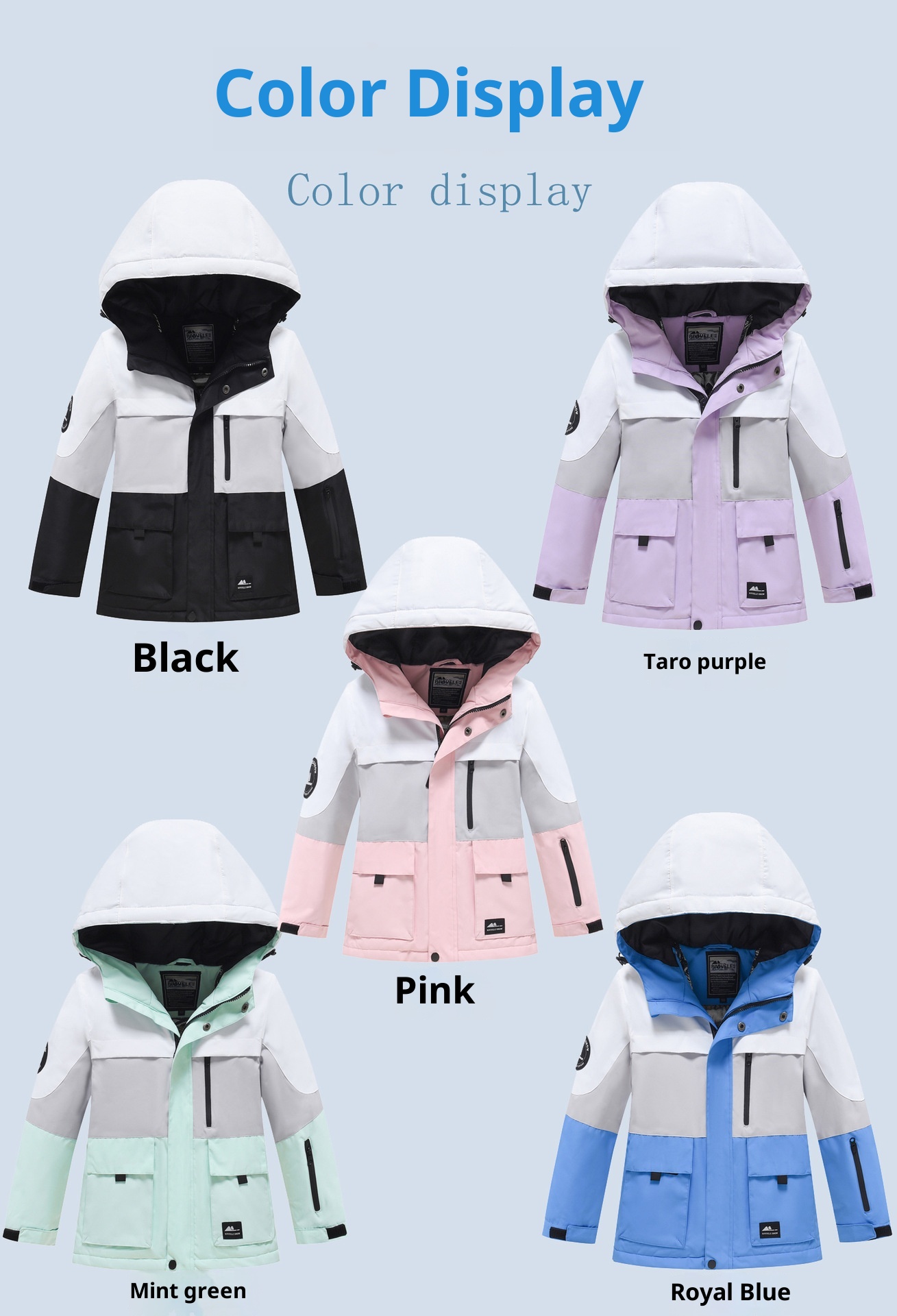 001 Neues Kinder-Arbeitsanzug-Set für Jungen und Mädchen: Jacke, Hose, wind- und wasserdicht, für Snowboard und Ski_voghion.com