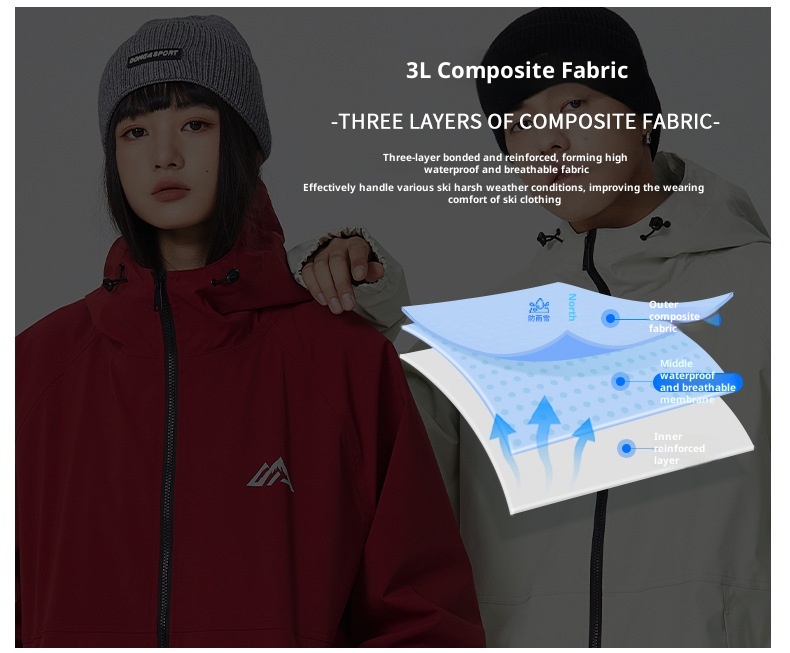 001 SEARIPE Snowy Pie Full Glue Single Double Board Suit Set For Women And Men Loose Waterproof Windproof Ski Pants_voghion.com