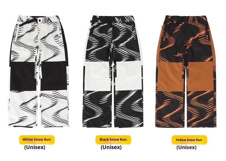 001 New Winter Pants For Women, Snowboard And Skiing, Thickened Windproof Warm Color Block Loose Snow Pants, Men's Ski_voghion.com
