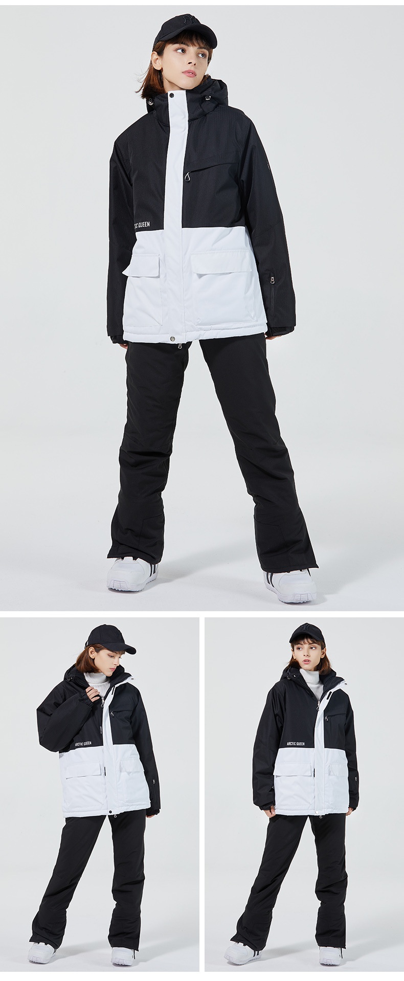 001 Suit Set For Men And Women Couples Winter Windproof Water-Resistant Warm Snowboard Snow Ski Pants Korean Version_voghion.com