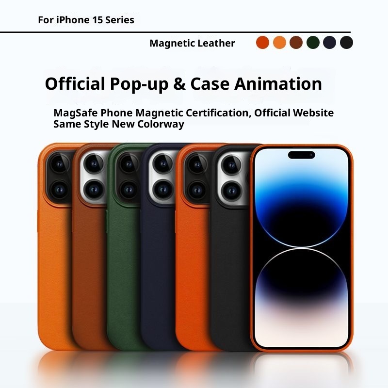 TechGlobe Leather Magnetic Compatible With 15Pro Phone Case Animated Pop-up IPhone 15 Shockproof Protective Cover_voghion.com