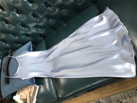 ChicShe 032 Trendy Women's Fashion New Plus Size Elegant Long French A-line Satin Strap Dress Summer_voghion.com