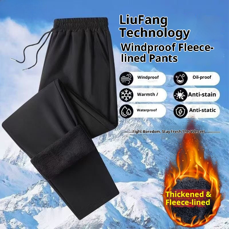 001 Plus Size Windproof For Men, Autumn And Winter Cold-Resistant, Warm, Waterproof, Fleece-Lined, Thickened, Skiing,_voghion.com