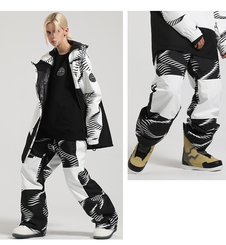 001 New Winter Pants For Women, Snowboard And Skiing, Thickened Windproof Warm Color Block Loose Snow Pants, Men's Ski_voghion.com