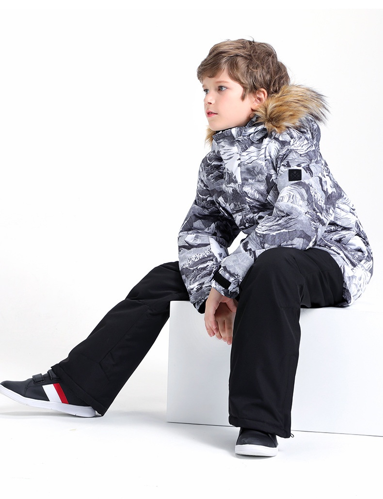 001 Stück Kinder-Latzhose, Skihose, Winter, winddicht, wasserdicht, warm, Snowboardhose für große Kinder_voghion.com