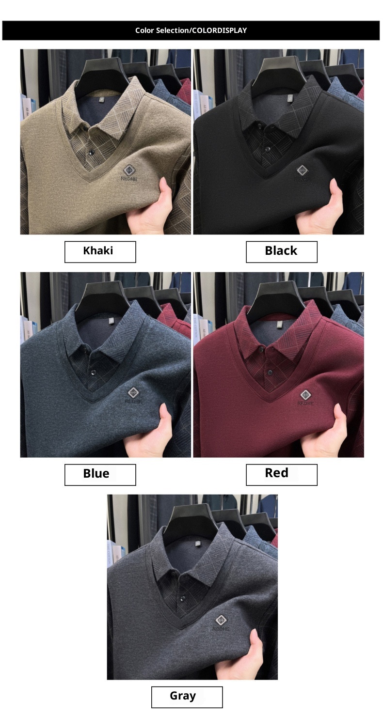 Maglione da uomo Boy Boy con fodera in lana di pecora e pile, design a due pezzi ispessito, nuovo modello 2025, base calda invernale_voghion.com