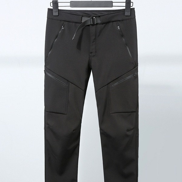 001 Pantaloni da sci impermeabili antivento da uomo, foderati in pile termico, per l'autunno e l'inverno_voghion.com