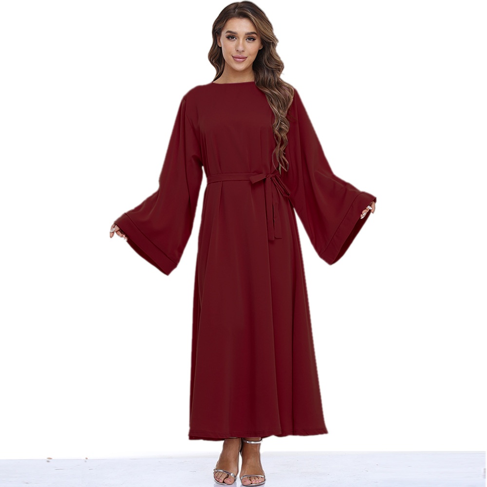 ChicShe Foreign Trade Clothing Prayer Lace-up Skirt Plus Size Dress Autumn Middle Eastern Muslim Robe_voghion.com