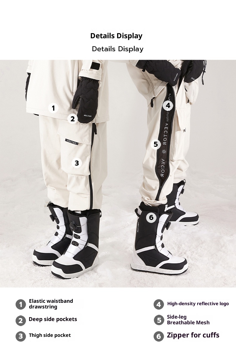 001 VECTOR New Outdoor Ski For Windproof Waterproof Warm Breathable Single Double Board Men And Women Pants Dropshipping_voghion.com