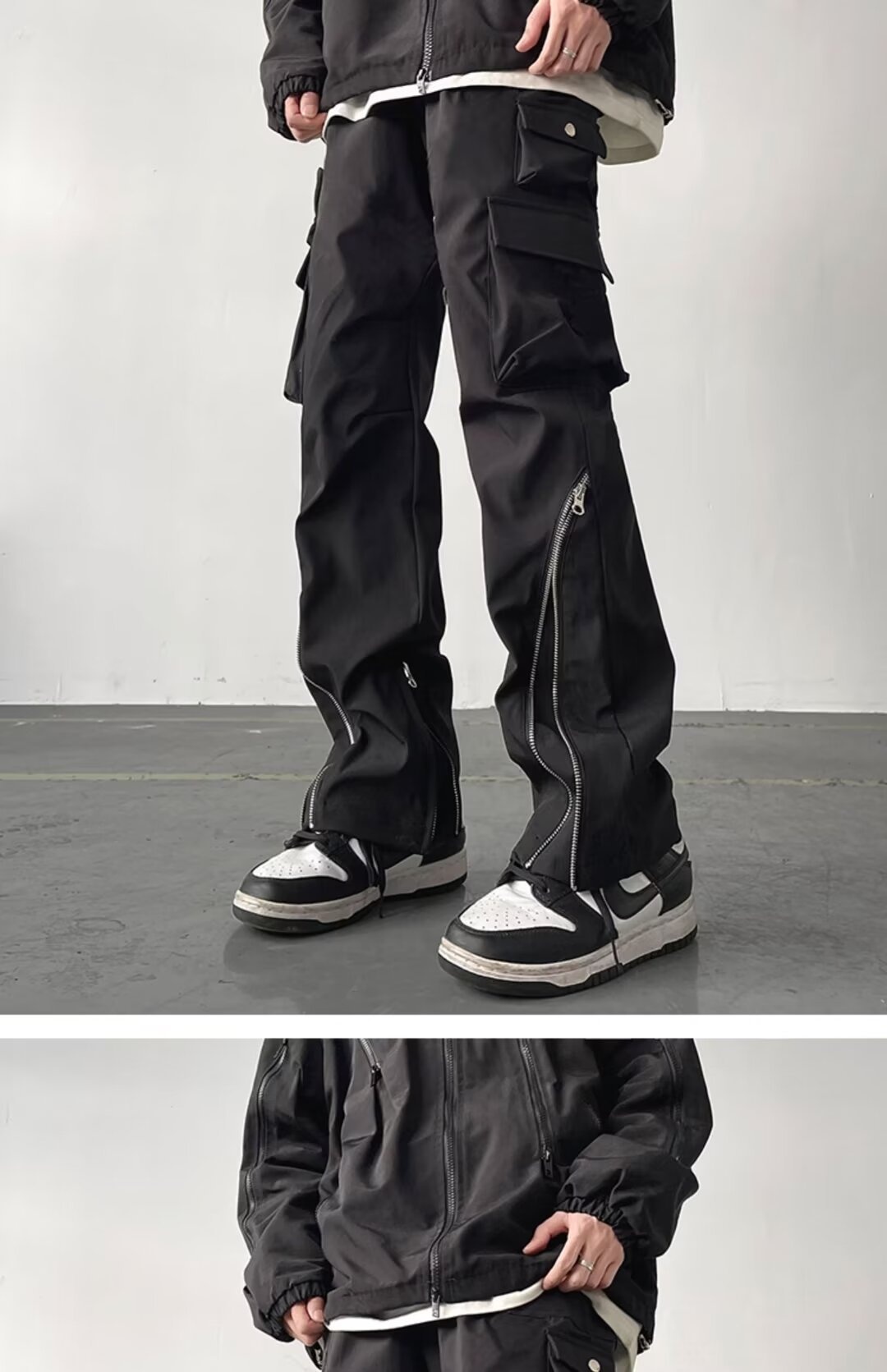 001 High Street Design Zipper American Workwear Pantaloni da sci softshell funzionali da trekking da uomo antivento per ragazzi_voghion.com