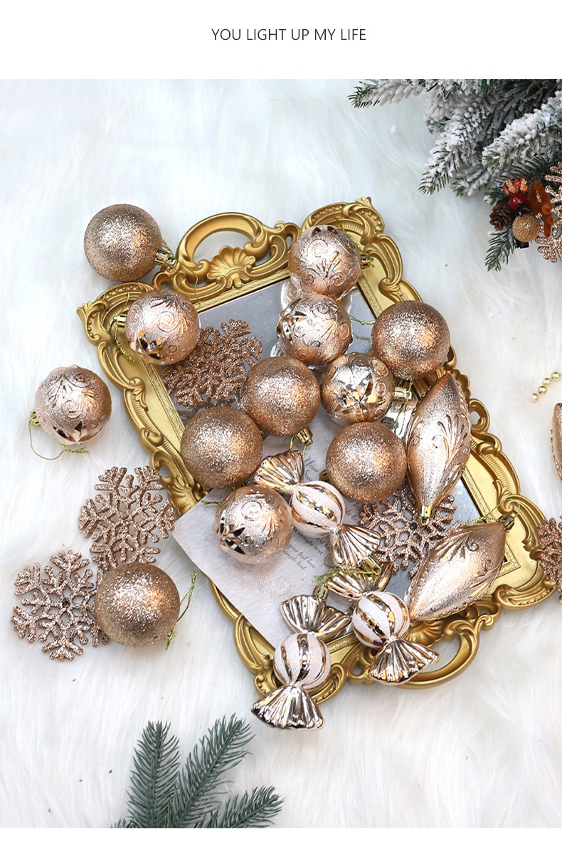 Lillian Plastic Colorful Small Round Reindeer Candy Mall Window Decoration Hanging Christmas Balls Wholesale_voghion.com