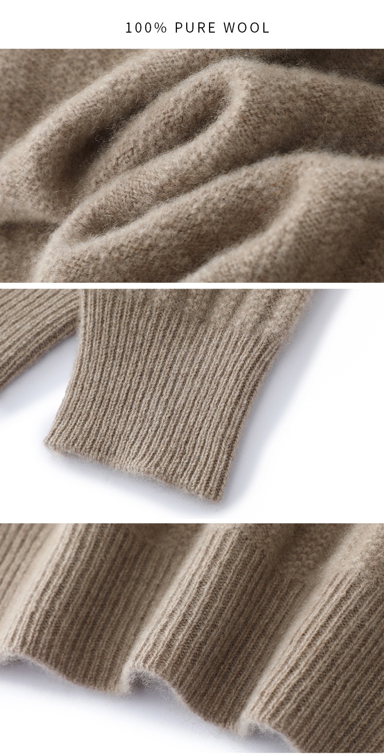 ragazzo Ragazzo Ragazzo 2024 Autunno Inverno Nuovo Uomo Giovanile Pura Lana Spessa Caldo Maglione Girocollo Maglia Top Base Camicia_voghion.com