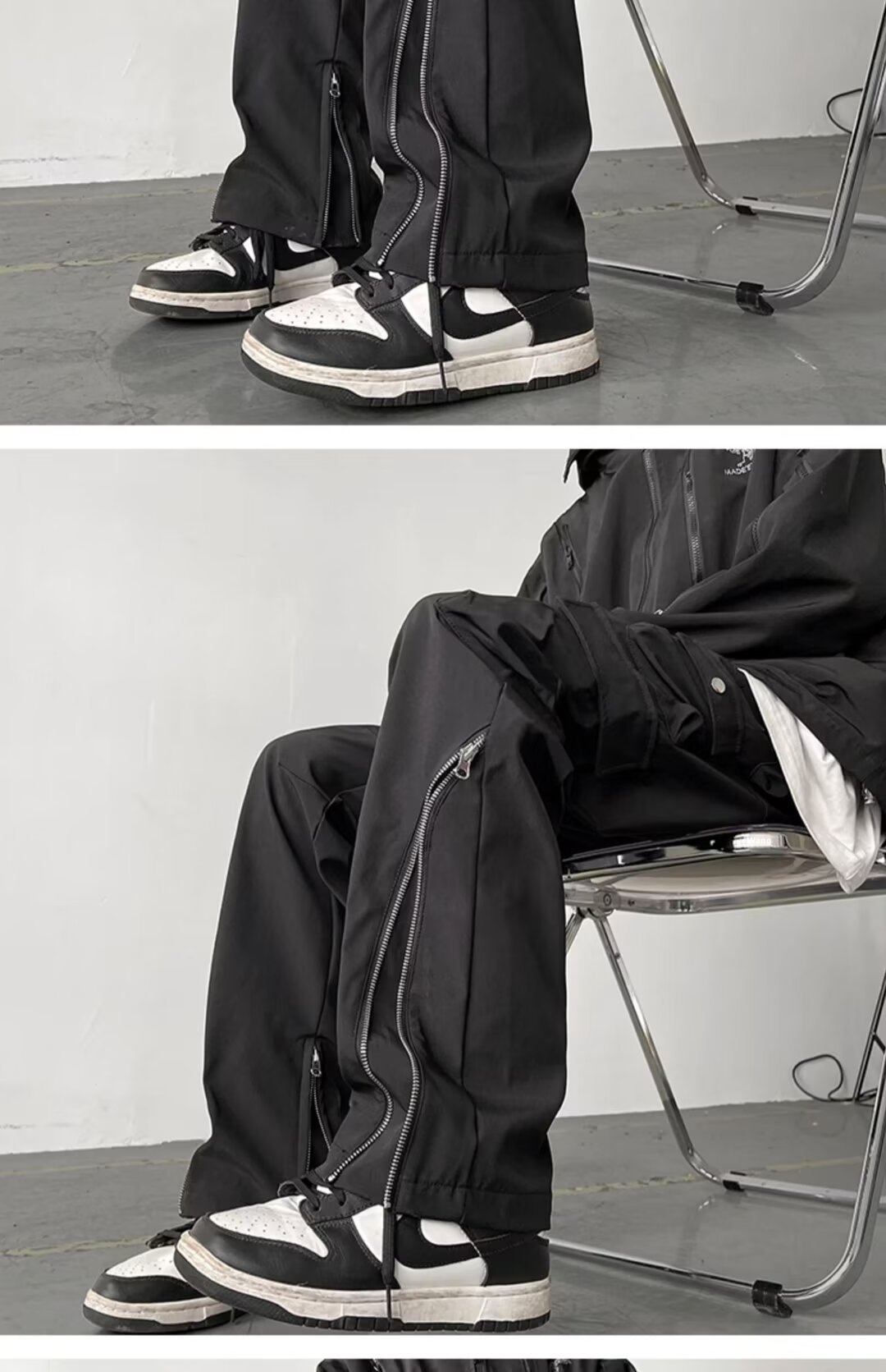 001 High Street Design Zipper American Workwear Pantaloni da sci softshell funzionali da trekking da uomo antivento per ragazzi_voghion.com