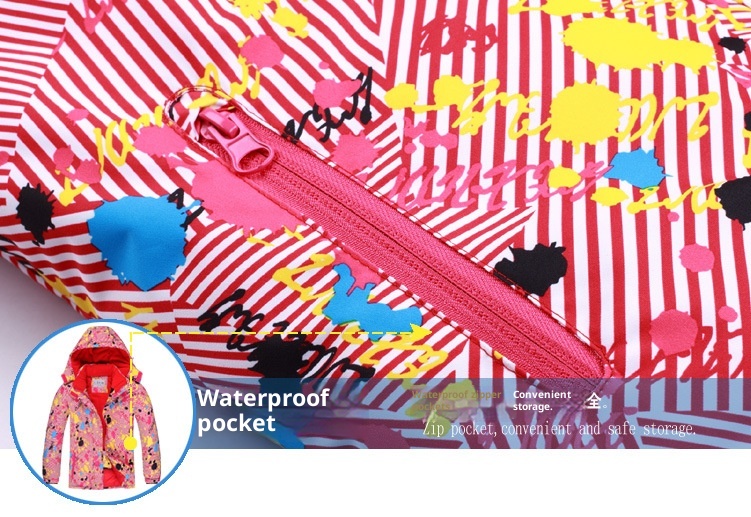 001 Outdoor-Kinderanzug-Set, bestehend aus einem einteiligen Overall für Jungen und Mädchen, winddicht, wasserdicht und warm, mit passender Winter-Skijacke und -hose_voghion.com