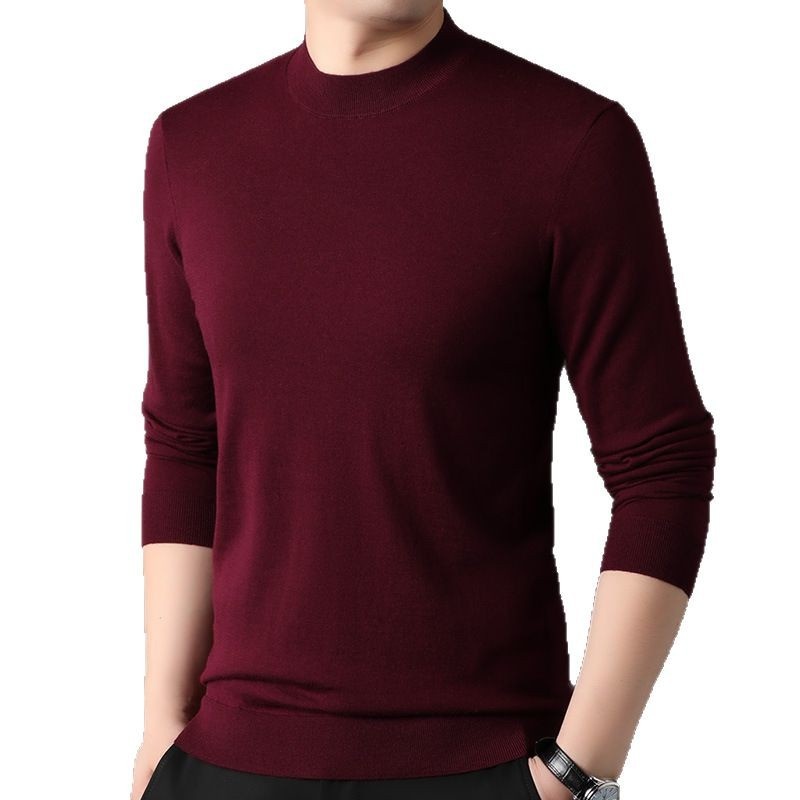 ragazzo ragazzo ragazzo fine filato 100% puro mezzo dolcevita autunno inverno lana puyuan lavabile in lavatrice maglione base camicia sottile parte superiore_voghion.com