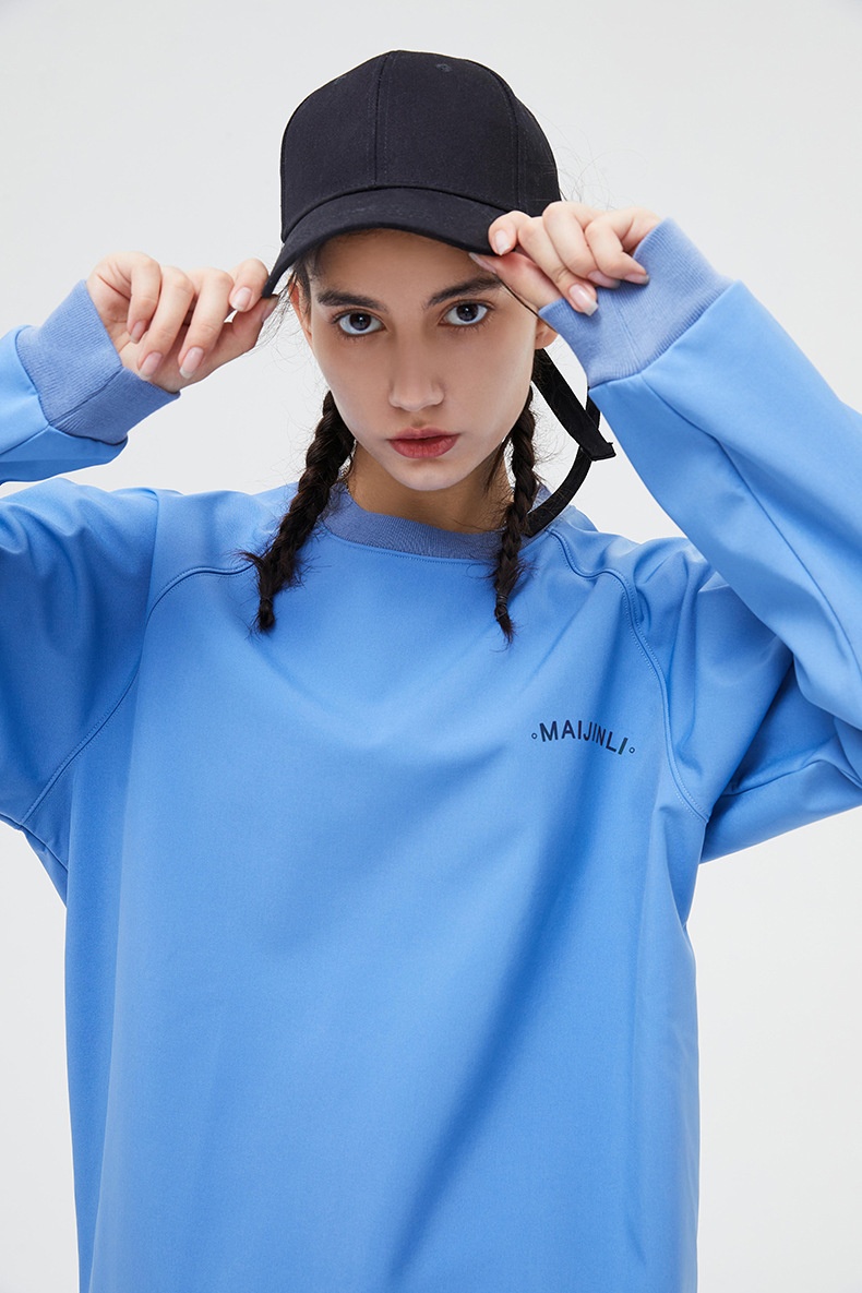 001 Bluza z kapturem, wiatroszczelna, wodoodporna, snowboardowa, narciarska, dla kobiet i mężczyzn, z okrągłym dekoltem, z kolorowym odblaskowym polarem, modne spodnie z szelkami_voghion.com