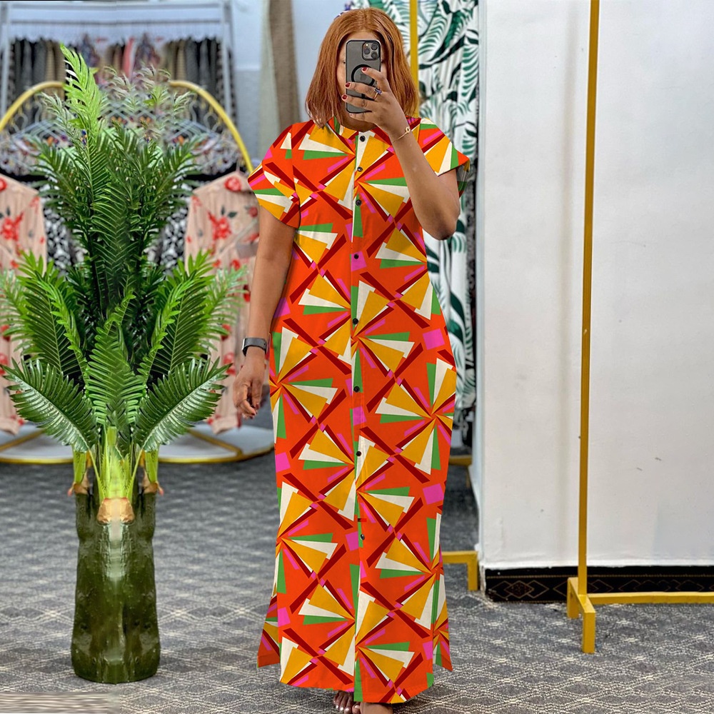 ChicShe N7976 Cross-Border European And American Stand Collar Elegant Waist-Cinching Split Shirt Long Plus Size Dress_voghion.com