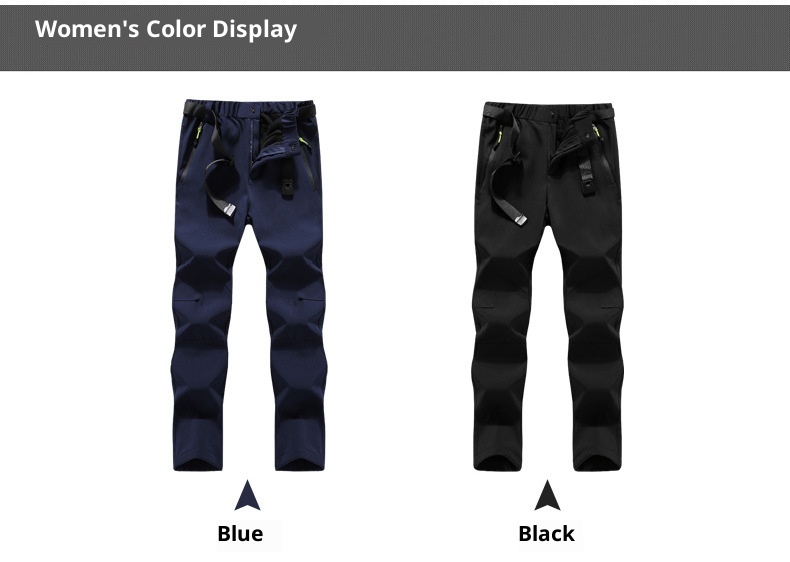 001 Outdoor Softshell Pants For Men And Women, Winter Fleece-Lined Thickened Hiking Skiing Windproof Waterproof Fleece Soft_voghion.com