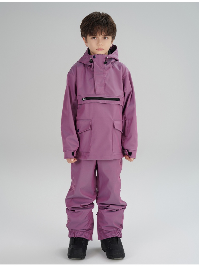 001 Xueyipai Kinderanzug Doppelboard Snowboardhose Jungen Mädchen Winddicht Wasserdicht Skiausrüstung für große Kinder_voghion.com