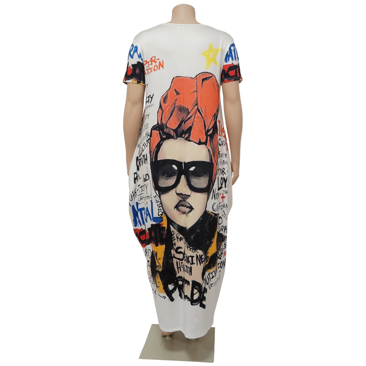 ChicShe N7514 Cross-Border European And American 's Fashion Positioning Printed Pocket Plus Size Loose Oversized Dress For_voghion.com