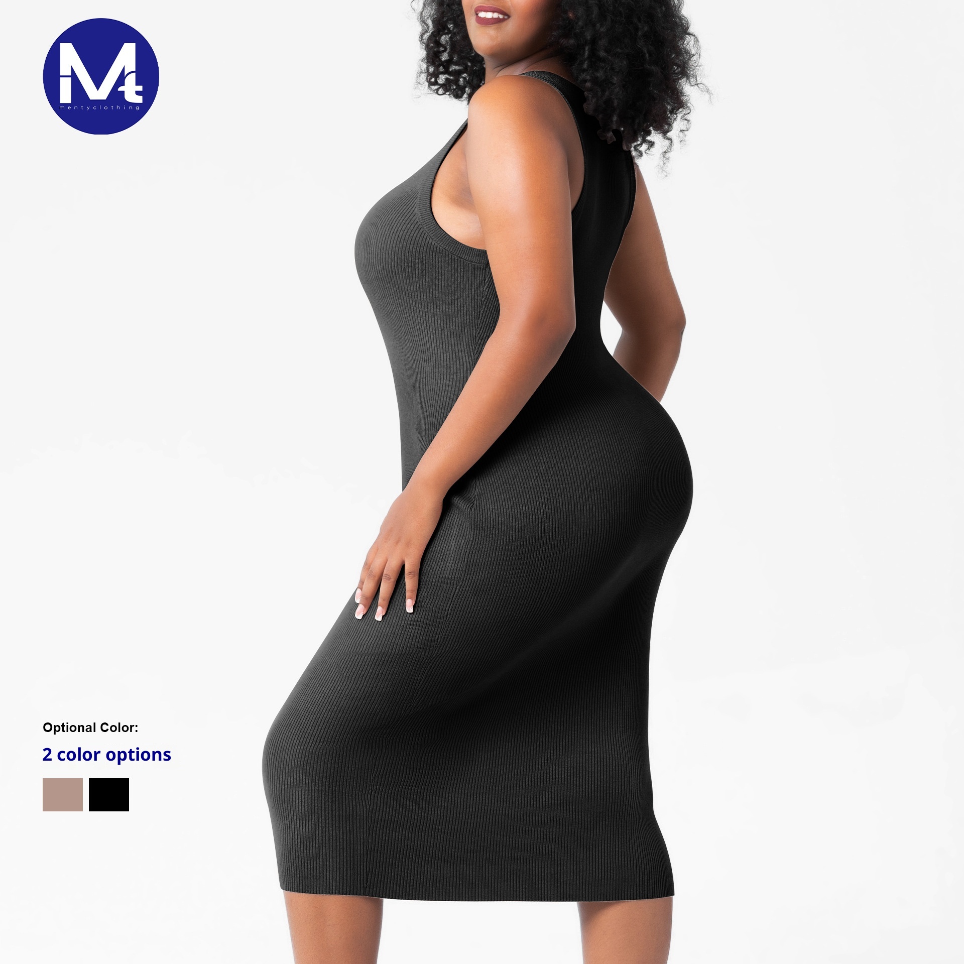 ChicShe European And American Foreign Trade Plus Size Women's Summer Clothing Fat MM Round Neck Vest Woolen Skirt Bottoming_voghion.com