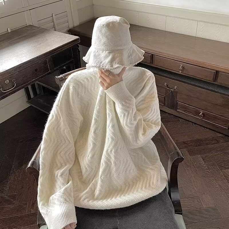 boy Boy Boy And Fluffy Soft Milk Series For Men Thickened Japanese Knitted Sweater Autumn Winter Lazy Korean Style High-end Coat_voghion.com