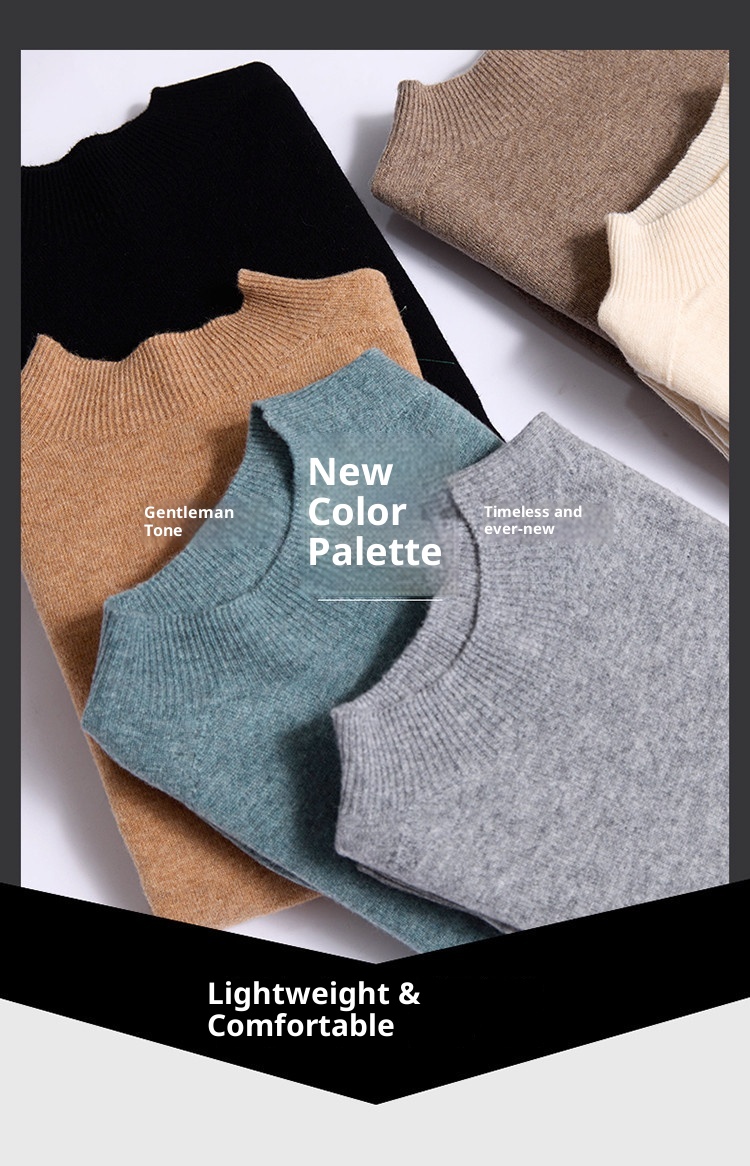 boy Boy Boy 100% Wool First-Line Half TurtleneckData Tested, Popular Men's Sweater_voghion.com