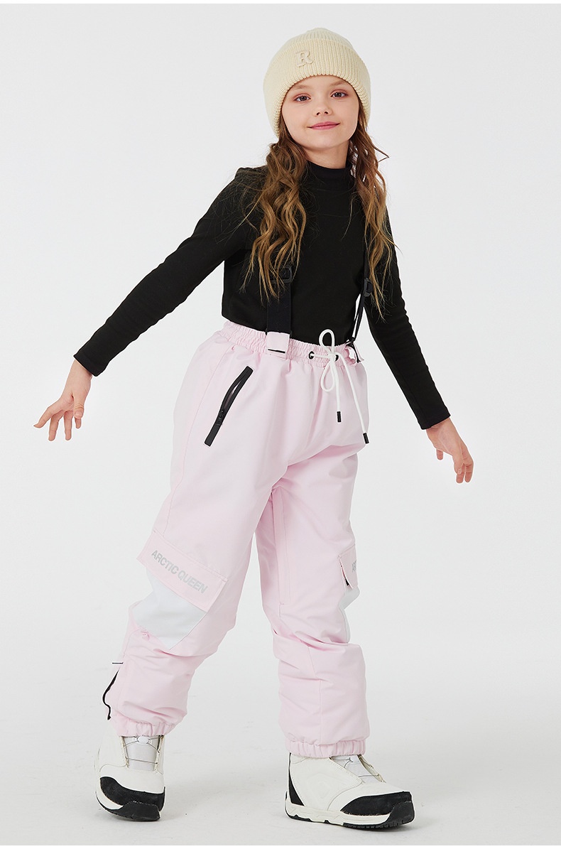 001 Yeni Çocuk Kayak Pantolonu Erkek Kız Kış Su Geçirmez Sıcak Açık Hava Snowboard Tulumları Soğuğa Dayanıklı_voghion.com