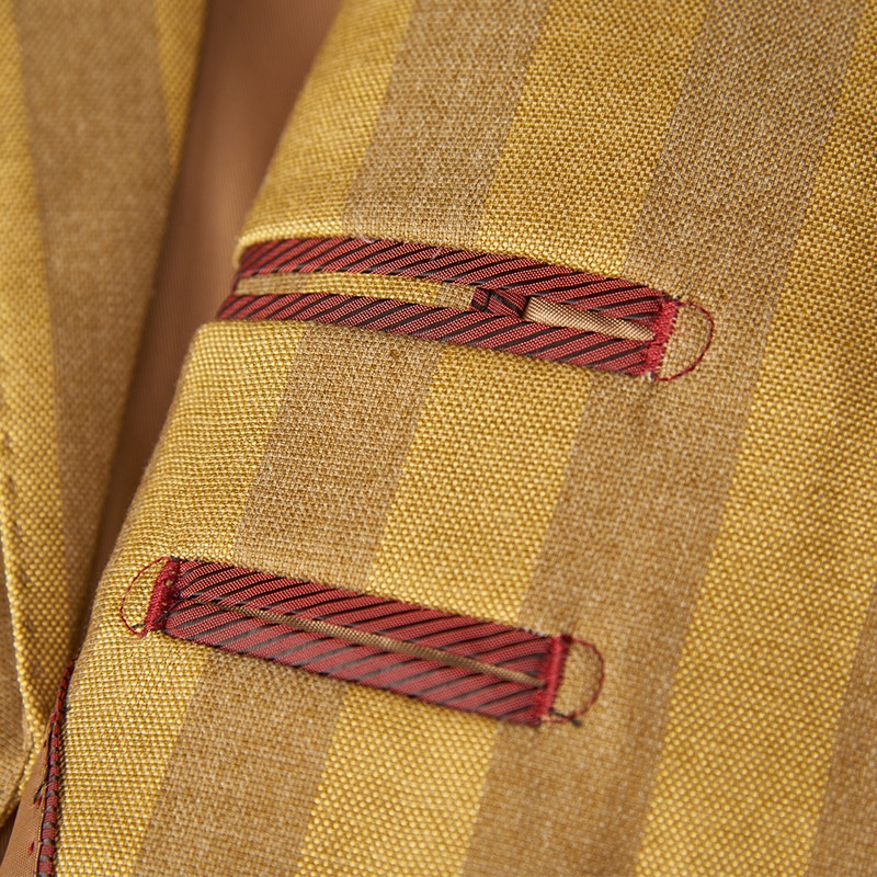 QFV507045555501<2 QFV507045555501<2 Completo da uomo autunno inverno nuovo, a righe, doppiopetto, stile coreano, casual, due pezzi, oro_voghion.com