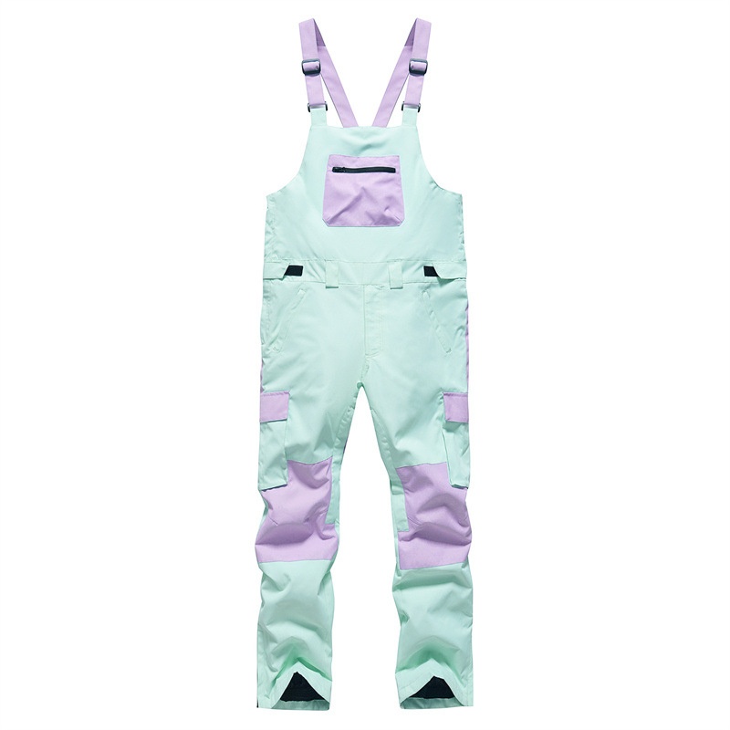 001 New Color Block Windproof Waterproof Warm Breathable Couple Style Ski Pants Support Dropshipping Wholesale_voghion.com