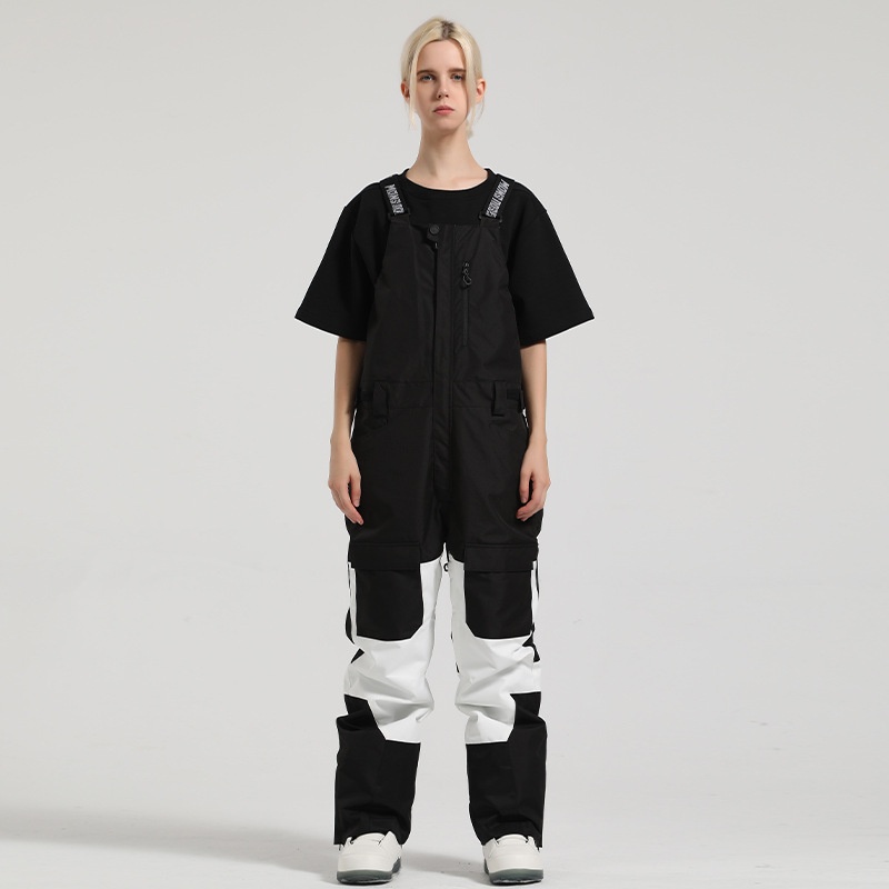 001 Nowe męskie spodnie snowboardowe, wiatroodporne, wodoodporne, ciepłe, z blokami kolorów, do pracy, do użytku na zewnątrz, jednoczęściowe, narciarskie, damskie_voghion.com