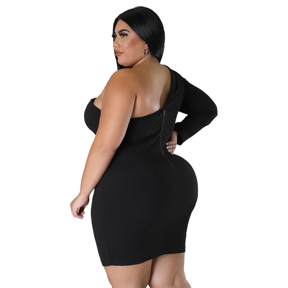 ChicShe N7629 New Foreign Trade European And American Women's Fashion Sexy Slim Fit Bodycon Off-Shoulder Long Sleeve Dress_voghion.com