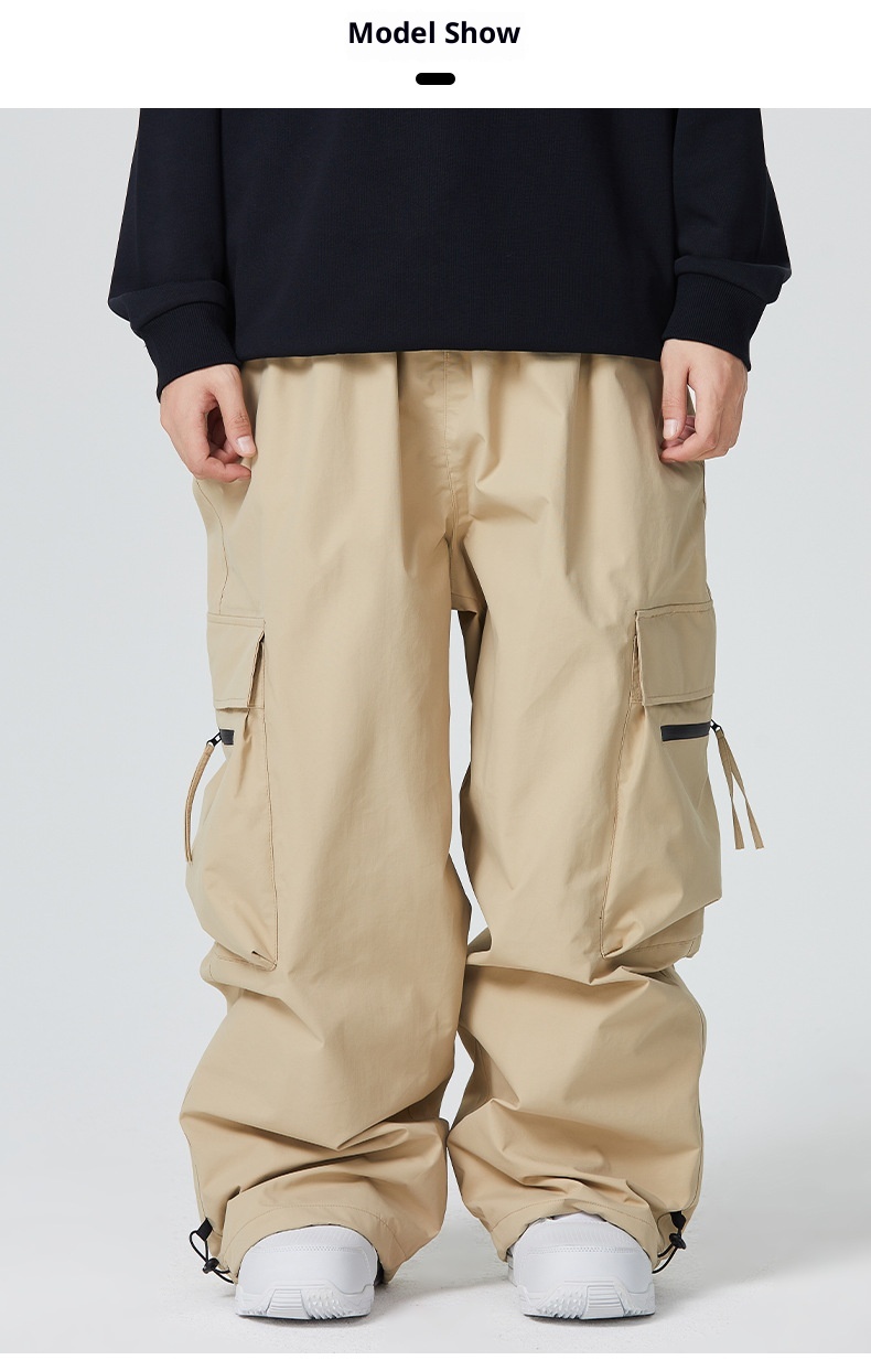 Pantalon de ski imperméable et ample Snowy Pie Fully Glued pour femme, modèle double board professionnel pour homme._voghion.com