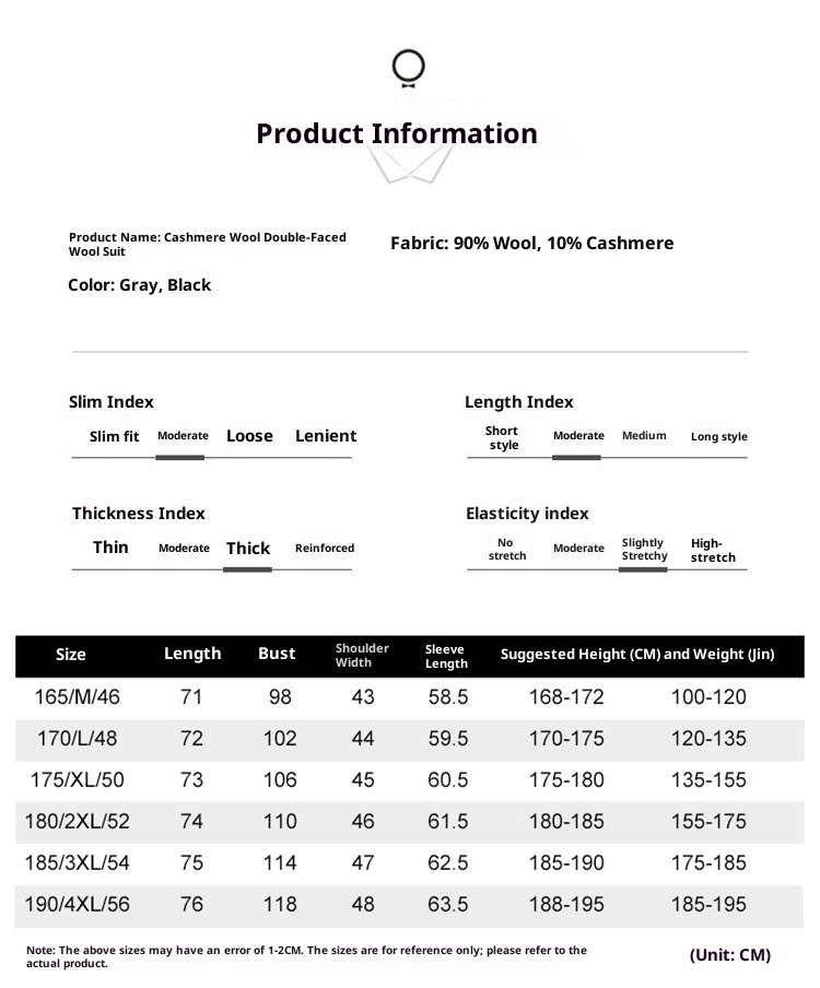 QFV507045555501<2 QFV507045555501<2 Cashmere double face per uomo, abito da uomo casual business in lana di alta qualità per autunno e inverno_voghion.com