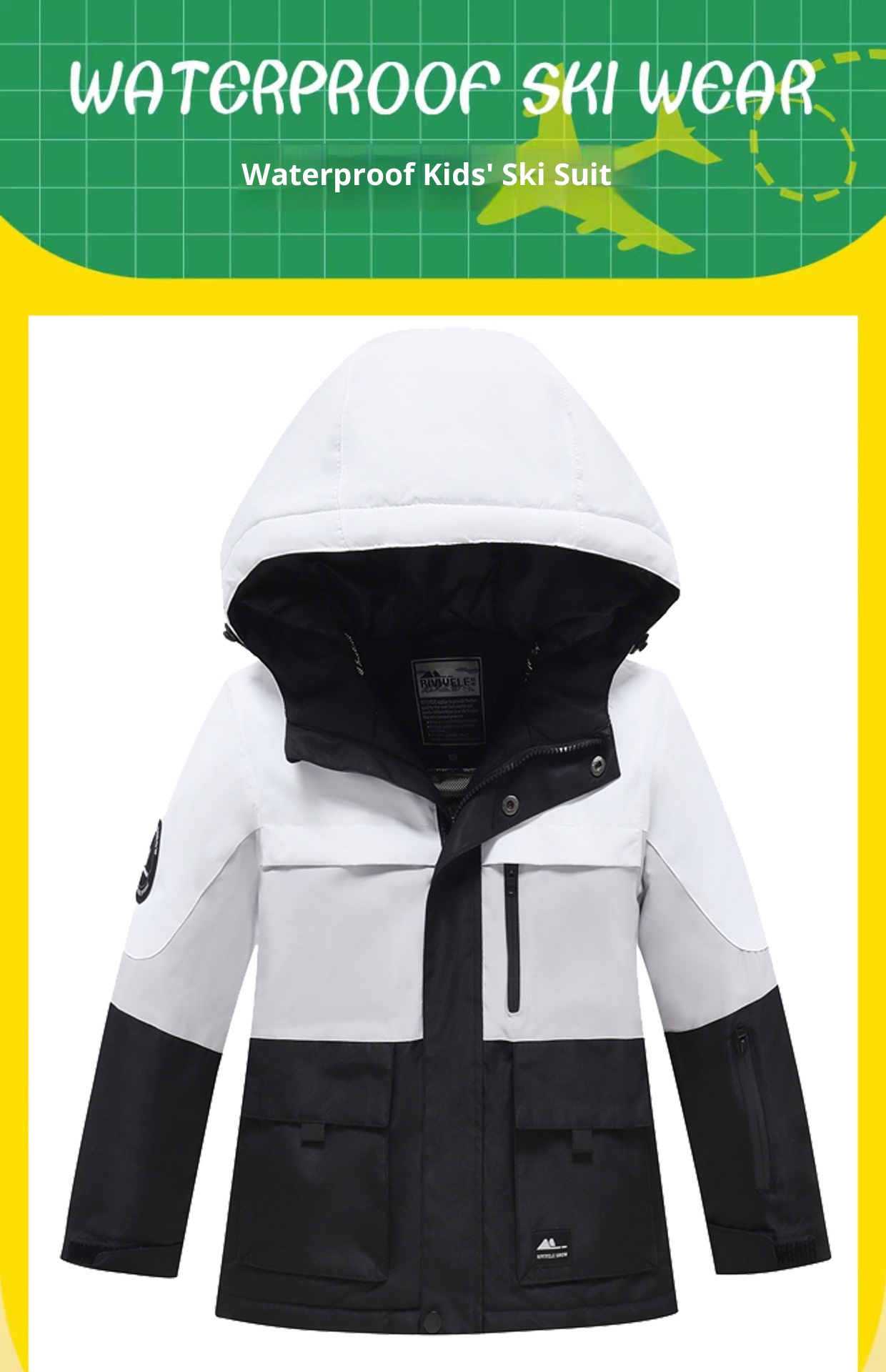 001 Neues Kinder-Arbeitsanzug-Set für Jungen und Mädchen: Jacke, Hose, wind- und wasserdicht, für Snowboard und Ski_voghion.com