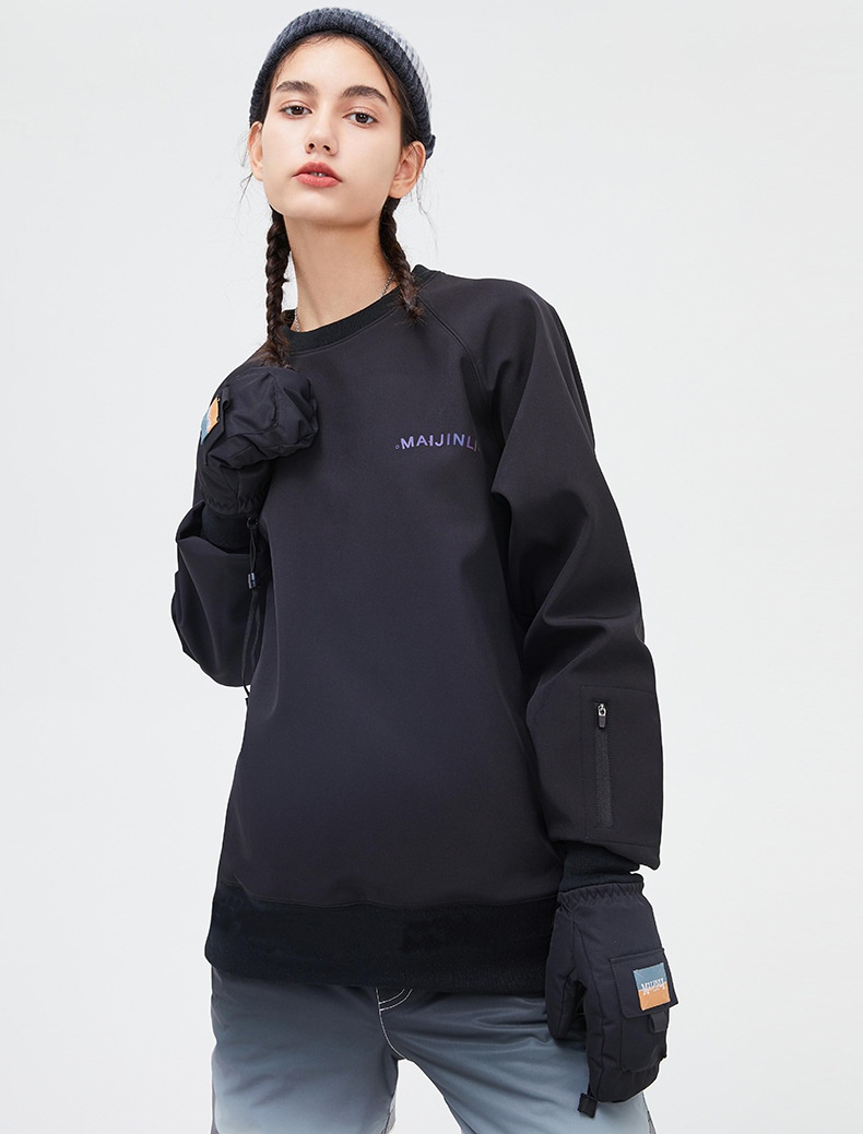 001 Bluza z kapturem, wiatroszczelna, wodoodporna, snowboardowa, narciarska, dla kobiet i mężczyzn, z okrągłym dekoltem, z kolorowym odblaskowym polarem, modne spodnie z szelkami_voghion.com