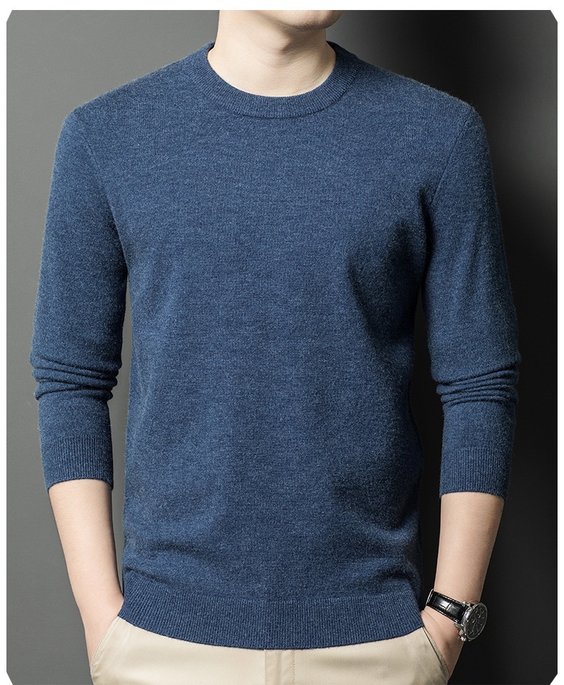 ragazzo Ragazzo Ragazzo Hunterson Abbigliamento Autunno Inverno Nuovo 450g Maglione da uomo in lana con collo rotondo caldo e base spessa per uomo_voghion.com