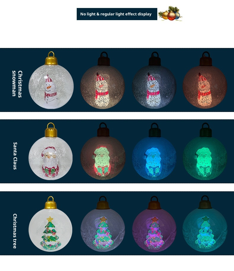 Lillian Cross-Border PVC Snowflake With Lights LED Atmosphere Inflatable Children's Christmas Snowman Decoration Ball_voghion.com