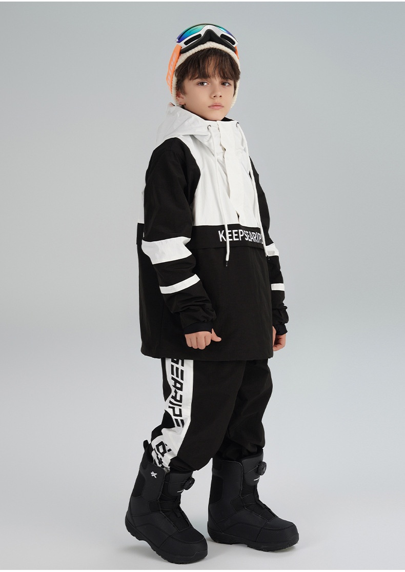 001 Xueyipai Zestaw dziecięcy dla chłopców i dziewcząt, wiatroodporny, wodoodporny, ciepły, duży zestaw spodni narciarskich dla dzieci_voghion.com