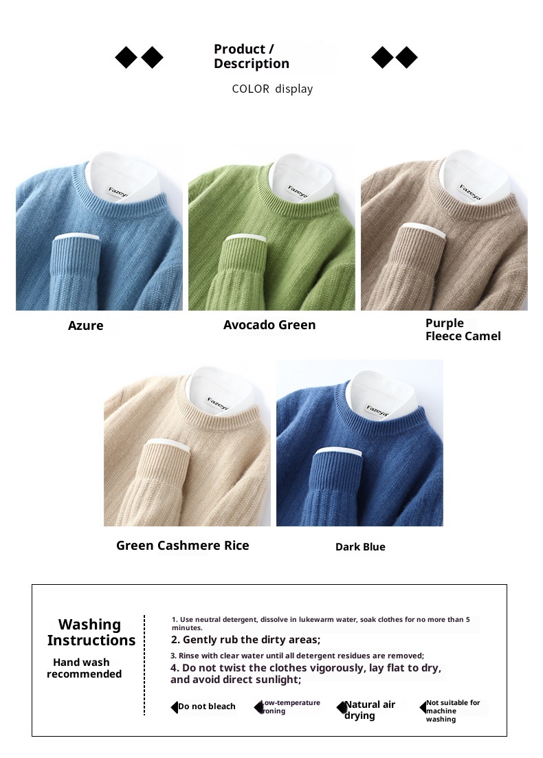 ragazzo Ragazzo Ragazzo 2024 Autunno Inverno Nuovo Uomo Giovanile Pura Lana Spessa Caldo Maglione Girocollo Maglia Top Base Camicia_voghion.com